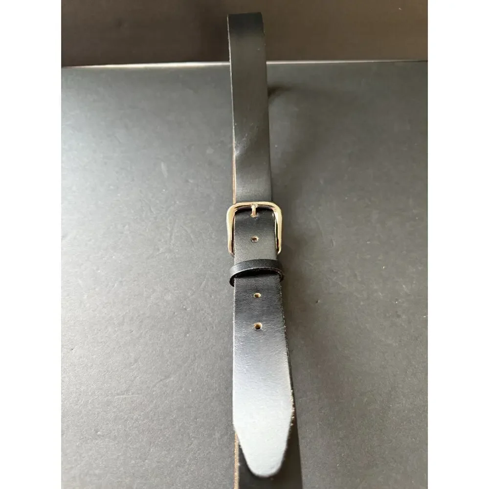 Mens Oil Tan Top Grade Leather Belt Black Size 40 Casual Workwear Career Office